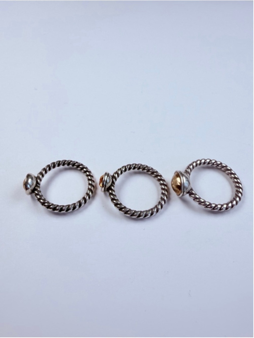 Brighton Monte Carlo Palu Gold & Silver Triple 3 Set Stacking Cable Rings - Picture 5 of 7